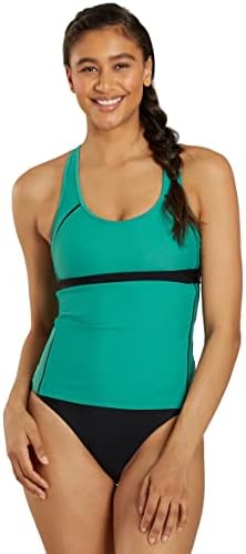 Active Racerback Solid Tankini Top
