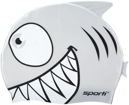 Cartoon Shark Silicone Swim Cap Jr.
