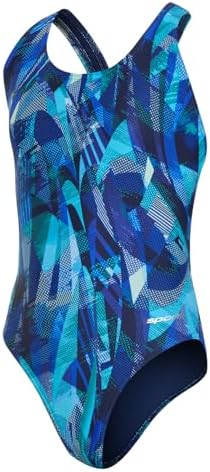 Girl's Athletic Wide Strap One Piece Swimsuit