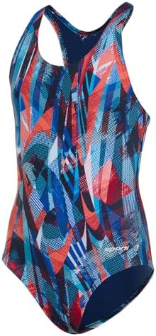 Girl's Catalyst Racer Back One Piece Swimsuit -Red/White/Bl…