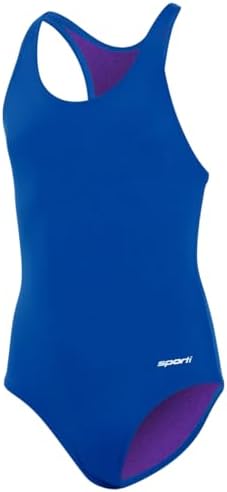 Girls' Solid Racer Back One Piece Swimsuit