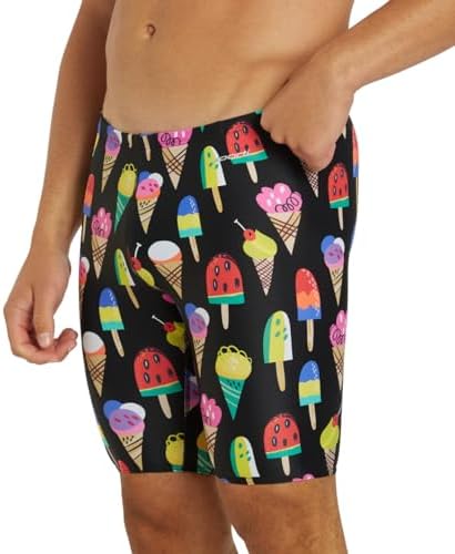 Men's Athletic Abstract Print Jammer Swimsuit