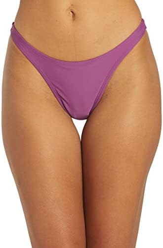 Solid Thong Bikini Swim Bottom