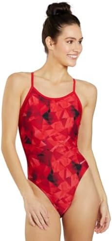 Women's Athletic Thin Strap One Piece Swimsuit